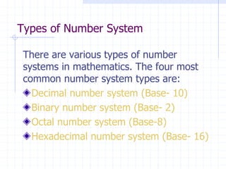 Number-Systems presentation of the mathematics | PPT