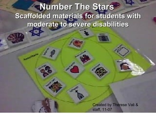 Number The Stars  Scaffolded materials for students with moderate to severe disabilities Created by Therese Vali & staff, 11-07 