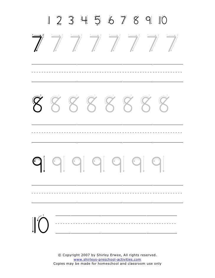 number worksheets