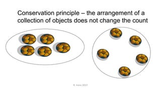 Conservation principle – the arrangement of a
collection of objects does not change the count
R. Irons 2017
 