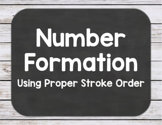 Number
Formation
Using Proper Stroke Order
 