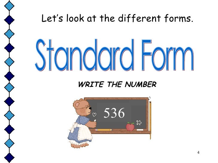 forms of the numbers how to write numbers in standard form