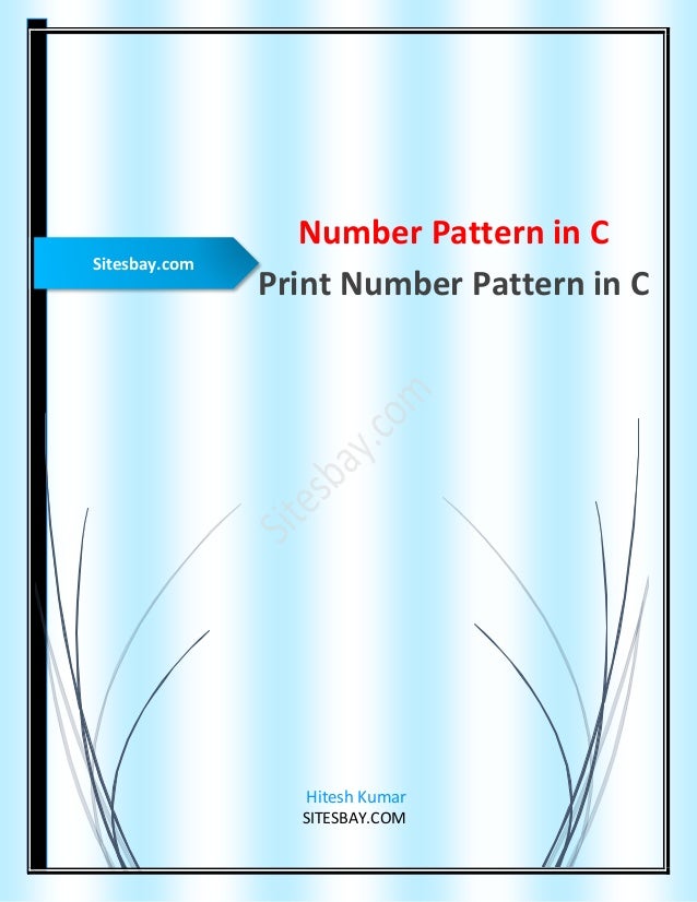 Print Number pattern in C Programming Language
