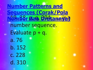 Number patterns and sequences slide (ika) final!! | PPTX