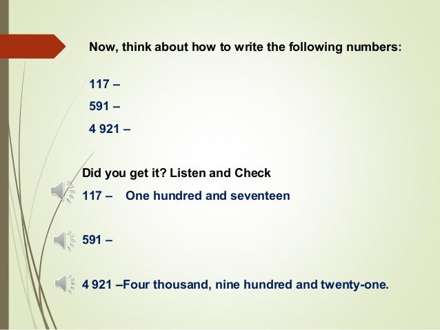 Reading Numbers
