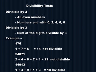 High Divisible Numbers Numbers - Divisibility, Unit digit, Number of zeros.pptx