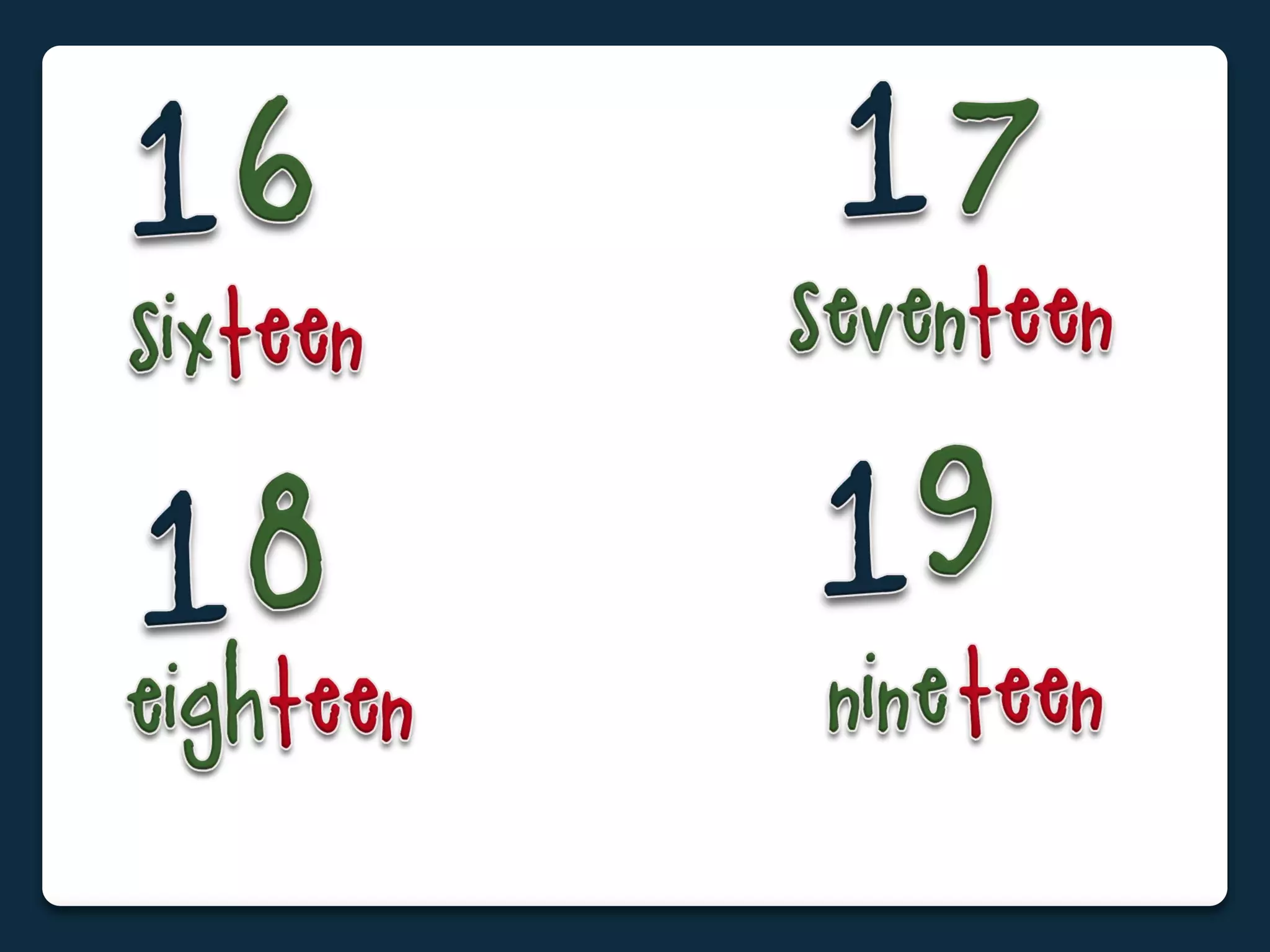 Numbers 1 to 100: Flashcards