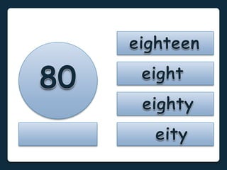 Numbers 1 to 100: Flashcards