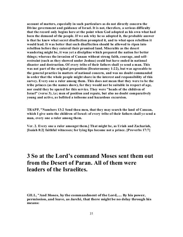 Numbers 13 Commentary Numbers 13 Commentary