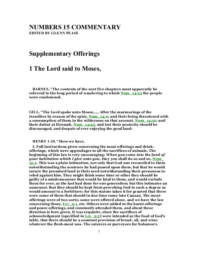 Numbers 15 Commentary