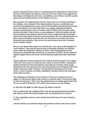 Numbers 16 Explained Numbers 16 commentary | PDF