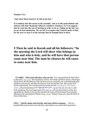 Numbers 16 Explained Numbers 16 commentary | PDF