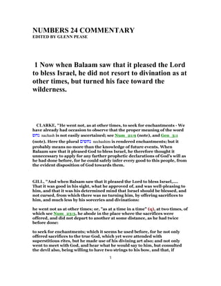 Numbers Chapter 24 Numbers 24 commentary | PDF