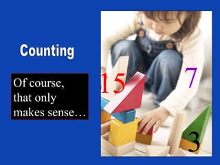 7 3 15 Counting Of course, that only makes sense… 