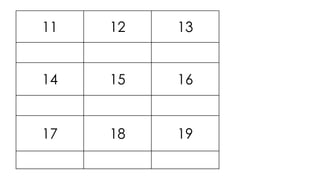 11 12 13
14 15 16
17 18 19