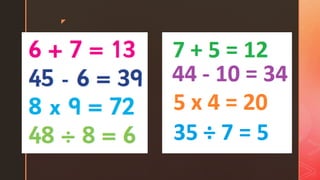 Number sentences and patterns | PPTX