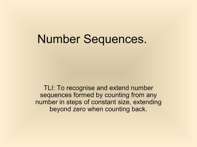 Number sequences | PPT