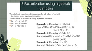 Presentation on Factoring by all methods | PPTX