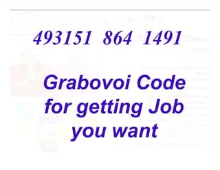 493151 864 1491
Grabovoi Code
Grabovoi Code
for getting Job
you want
 