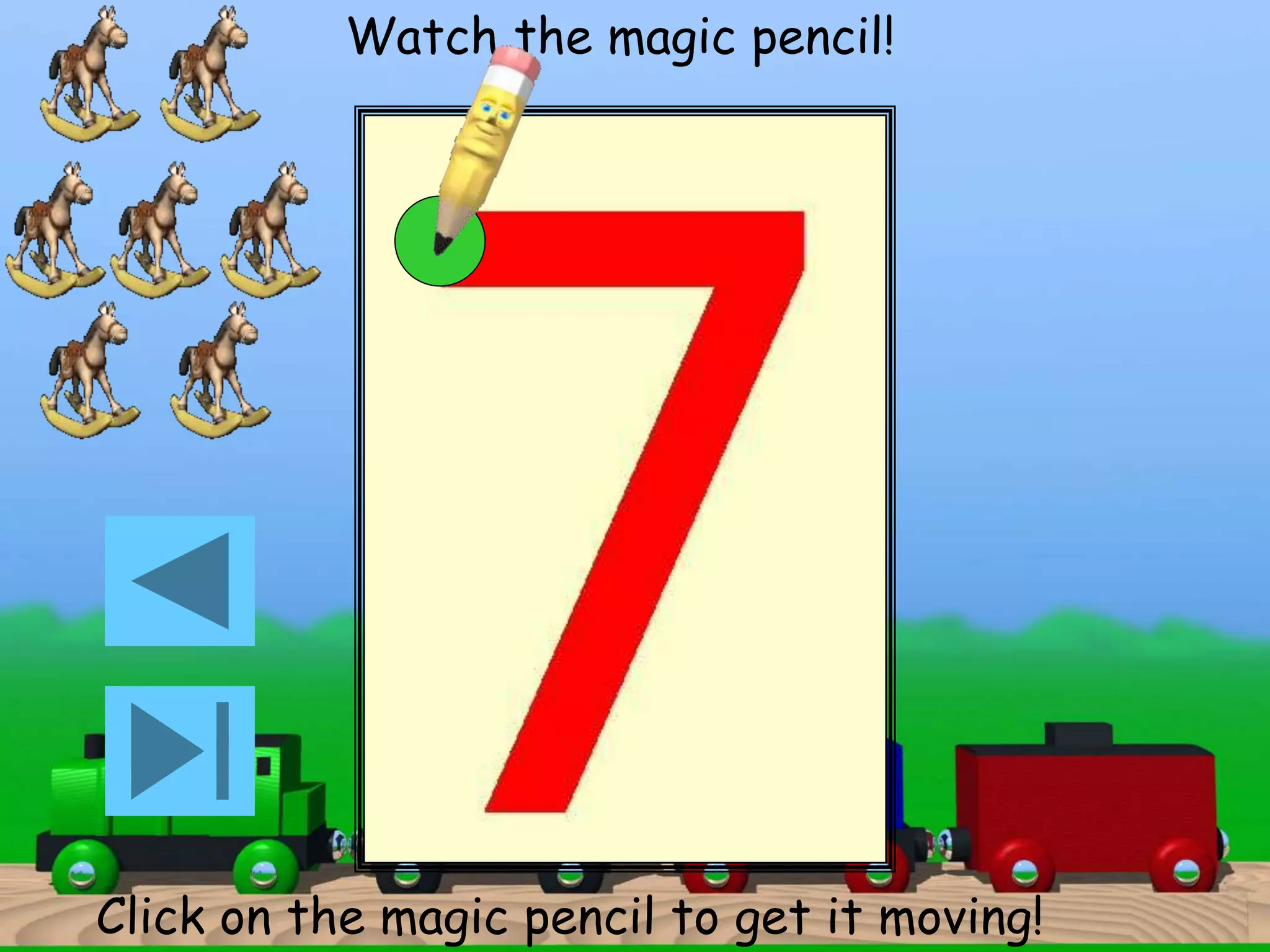 Watch the magic pencil! 
Click on the magic pencil to get it moving! 
 
