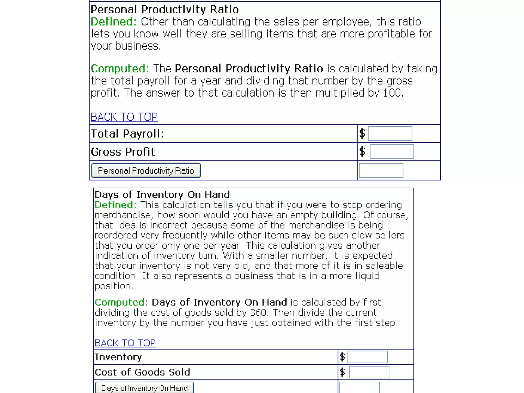 www.profitsplus.org
Financial ratios
calculator
 