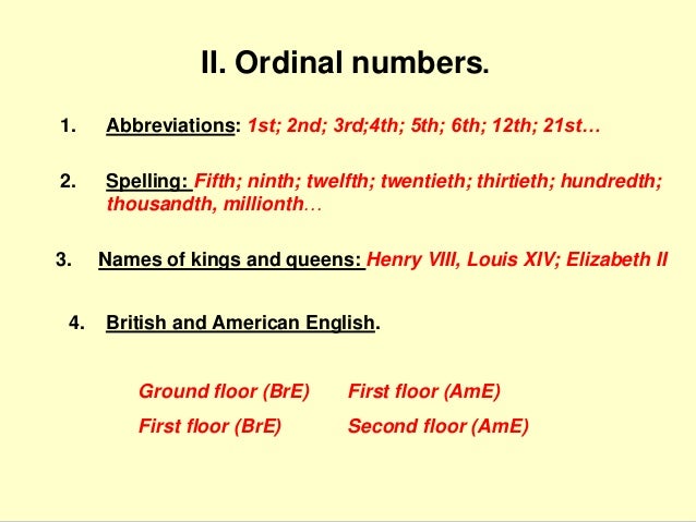 Numbers I
