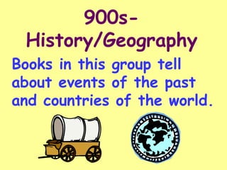 900s-History/Geography Books in this group tell about events of the past and countries of the world. 