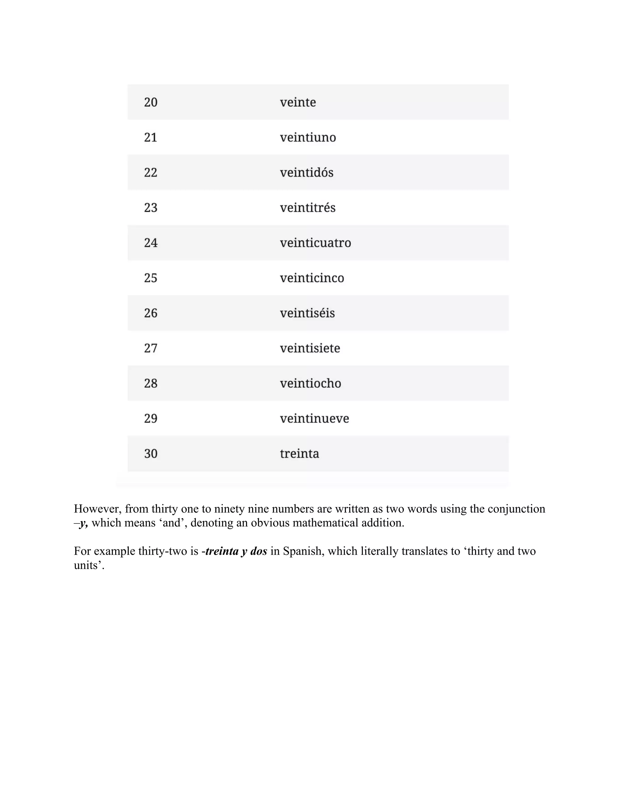 Numbers in Spanish | PDF