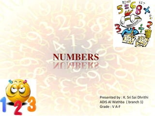 Presented by : K. Sri Sai Dhrithi
ADIS Al Wathba ( branch 1)
Grade : V A-F
 