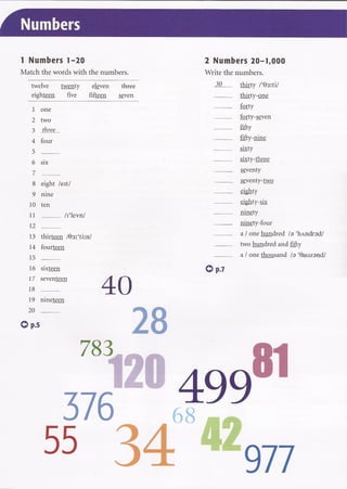 NUMBERS IN ENGLISH