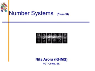Number Systems  (Class XI)‏ Nita Arora (KHMS)‏ PGT Comp. Sc. 