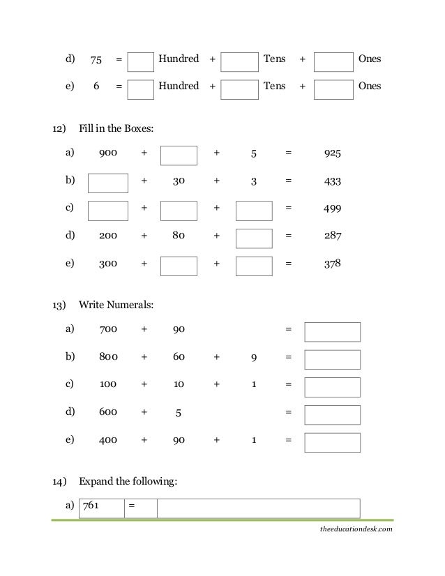 maths number system worksheet cbse grade ii 30 638