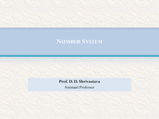 Prof. D. D. Shrivastava
Assistant Professor
NUMBER SYSTEM
 