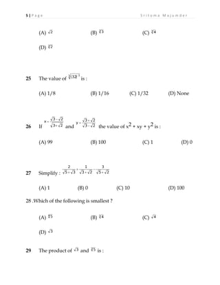 NUMBER SYSTEM MULTIPLE CHOICE QUESTIONS WITH ANSWERS PDF CLASS 9 visual data 6