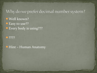 Body Number System Number system and codes | PPT