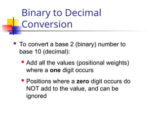 Positional Number System Conversion Number system and conversions Digitalelectronics.ppt