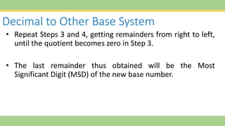 Decimal Base Coding Number systems | PPTX