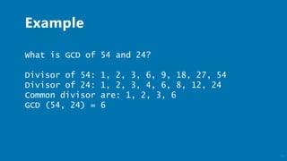 Number theory - Prime Numbers & GCD Algorithms | PPTX