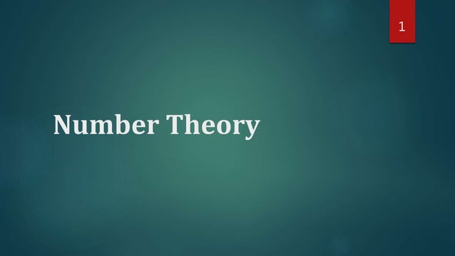 Number theory | PPT