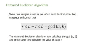 Extended Euclidean Algorithm
 