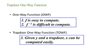 Trapdoor One-Way Function
 