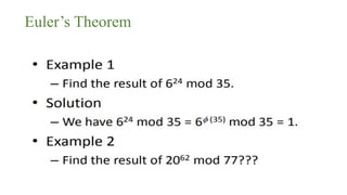Euler’s Theorem
 