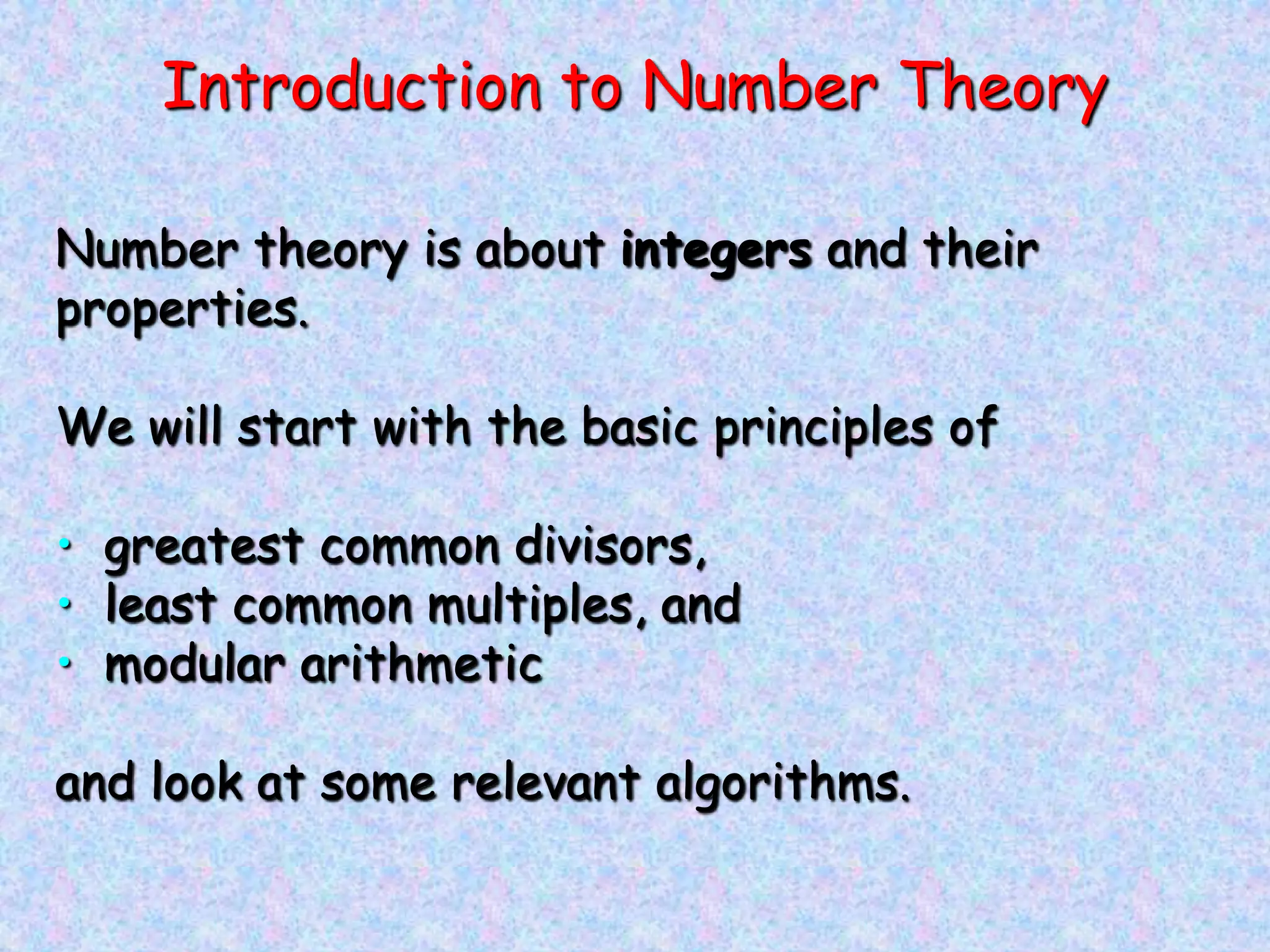 Number theory | PPT | Computing | Technology & Computing