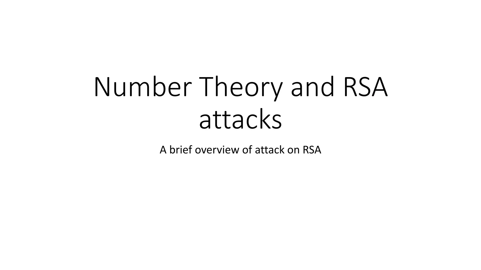 Number theory and cryptography | PPTX