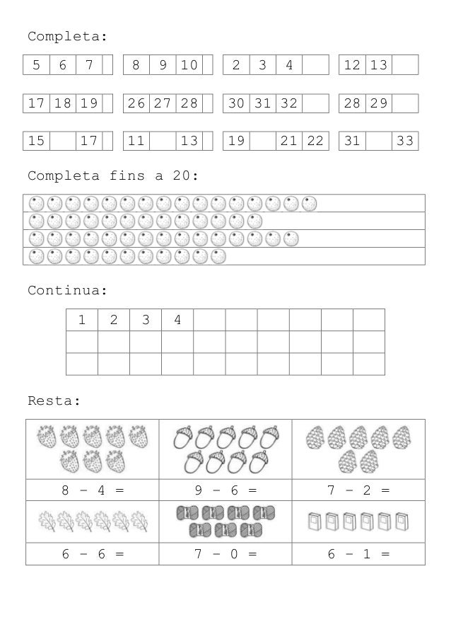 Numeració fins al 30 40 50