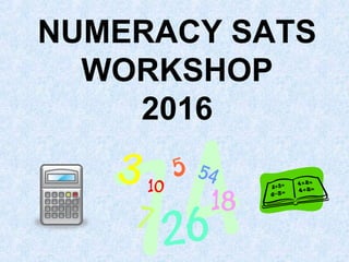 NUMERACY SATS
WORKSHOP
2016
 