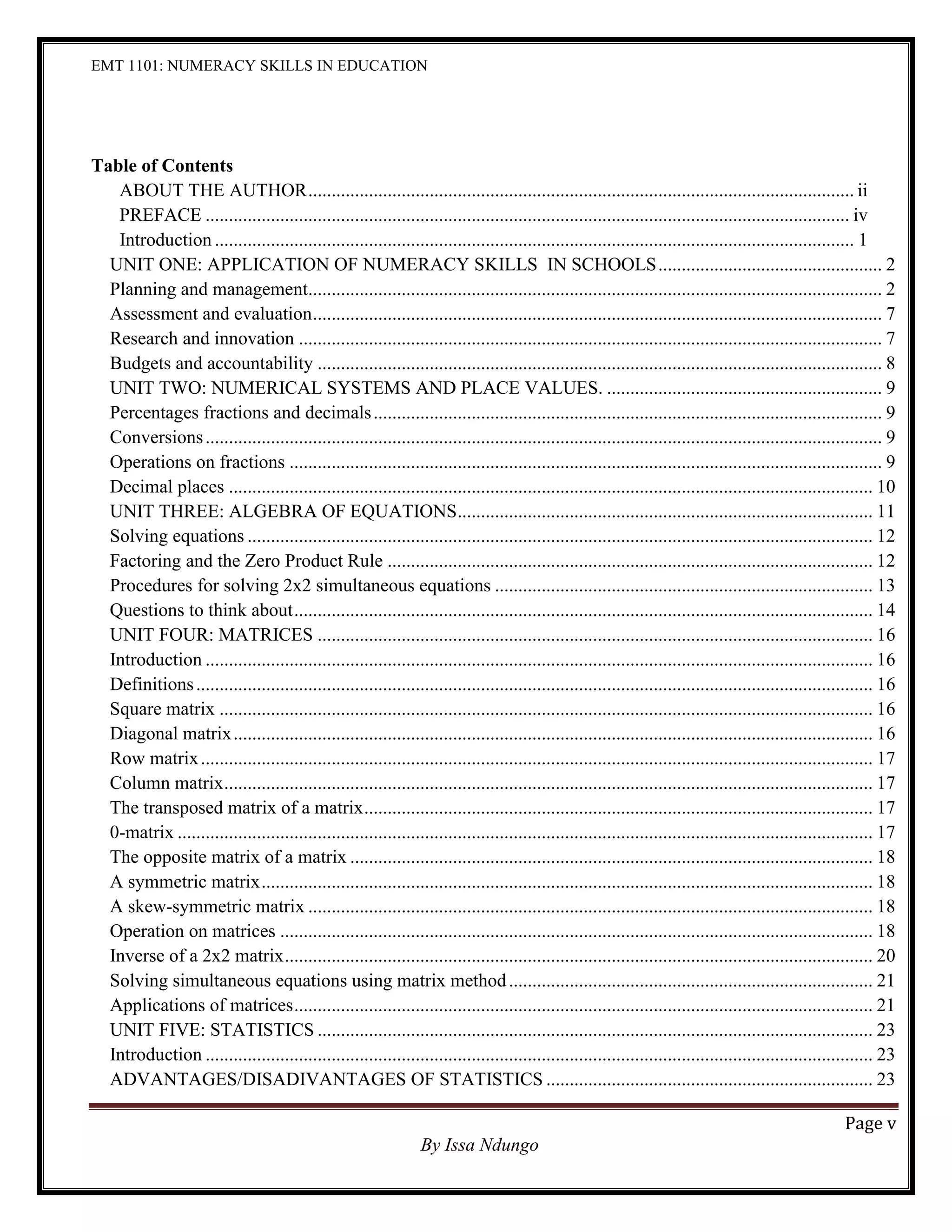 Numeracy Skills In Education Pdf