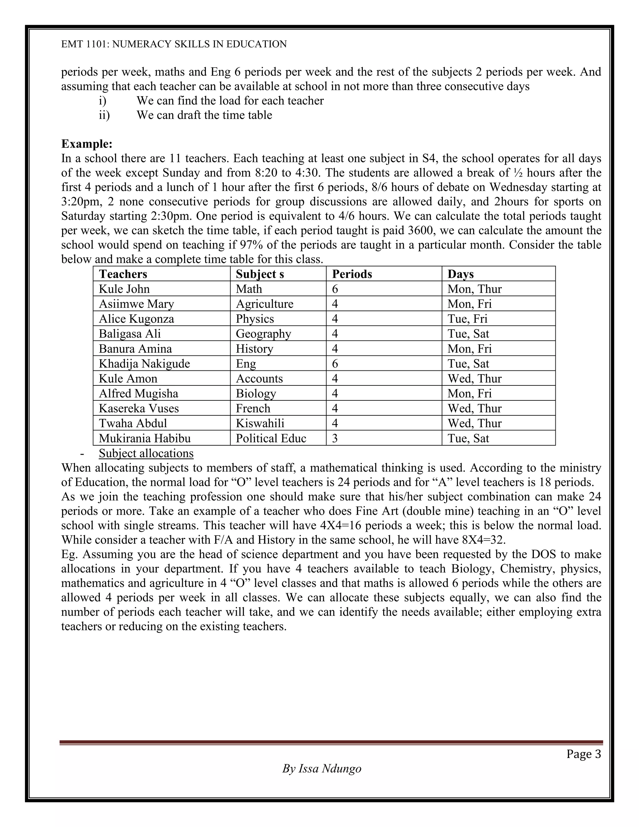 Numeracy Skills In Education Pdf