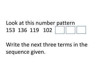 153 Math Pattern PROPERTIES OF NUMBERS | PPT