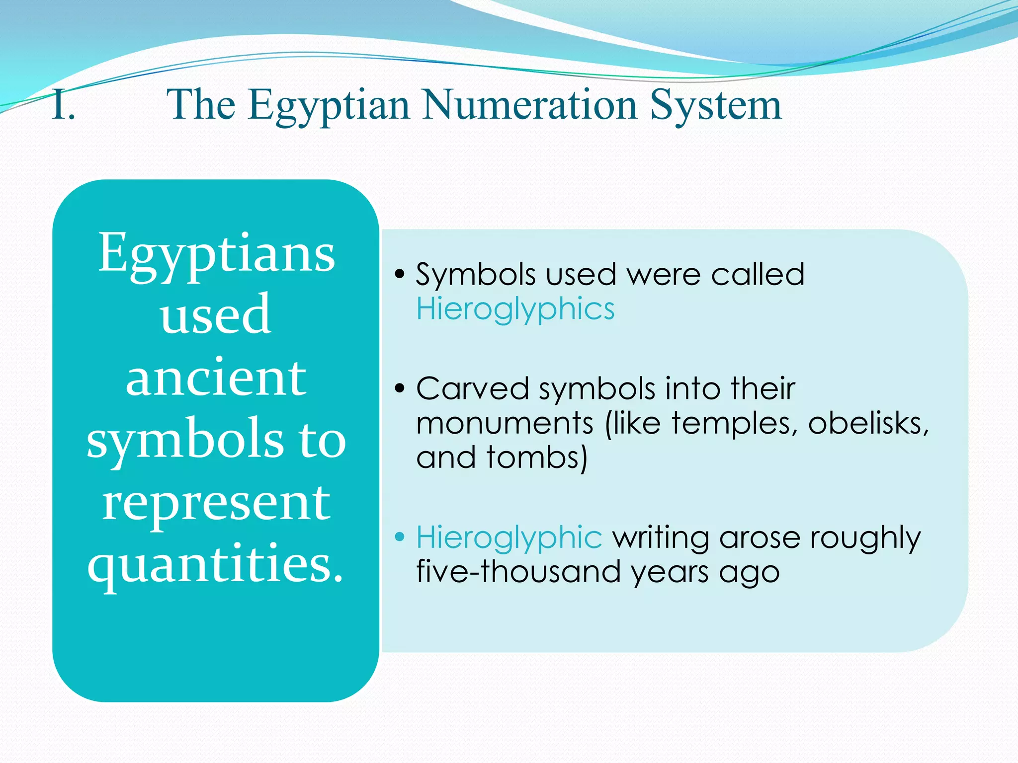 The Egyptian Numeration System